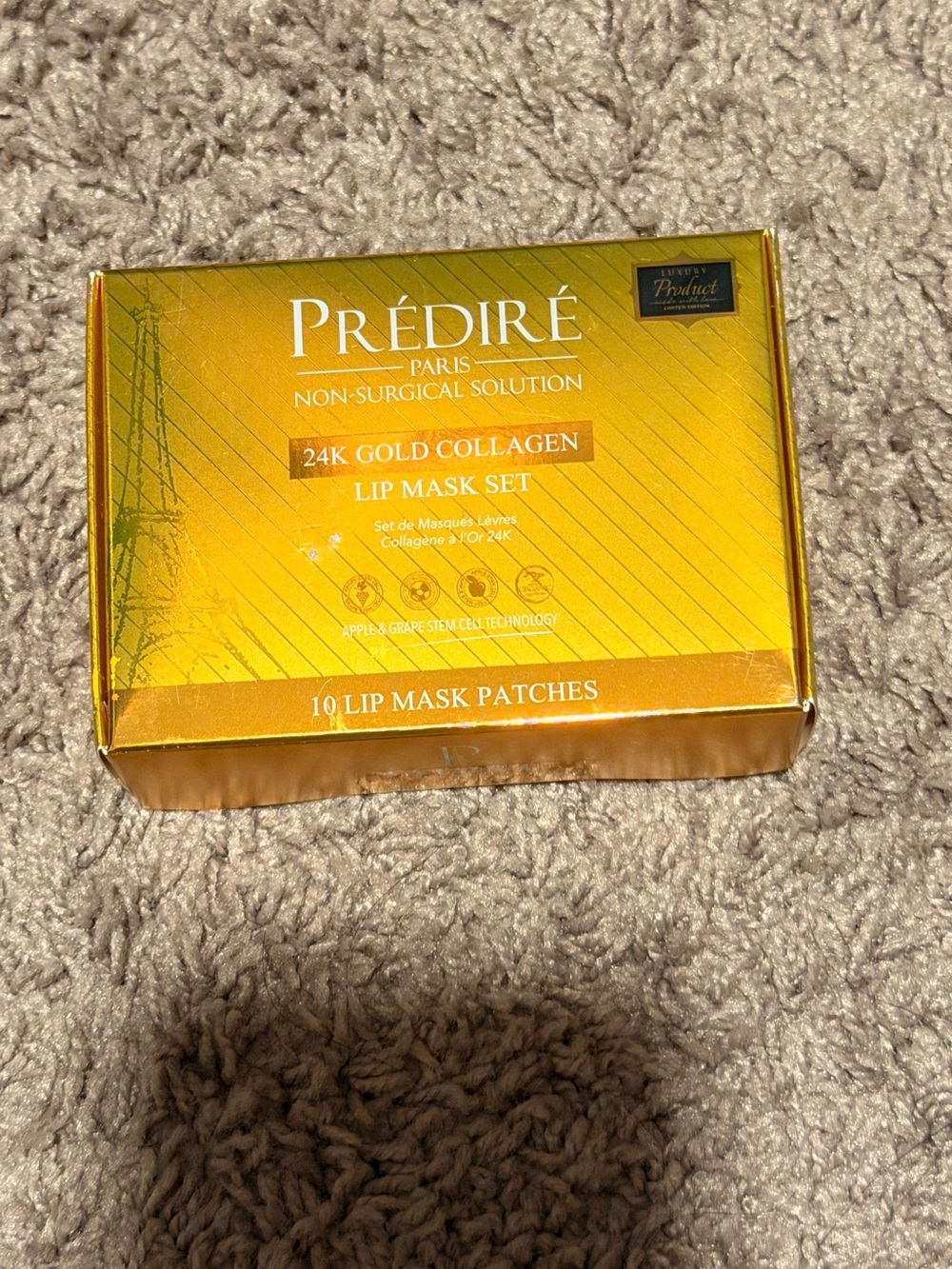 PRÉDIRÉ 24K Gold Collagen Lip Mask Set - Gold Hydrating Lip Patches